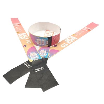 Farbige Druckmarke Einweg-Tyvek-Armbänder für Veranstaltungen Wasserdichte Papierarmbänder