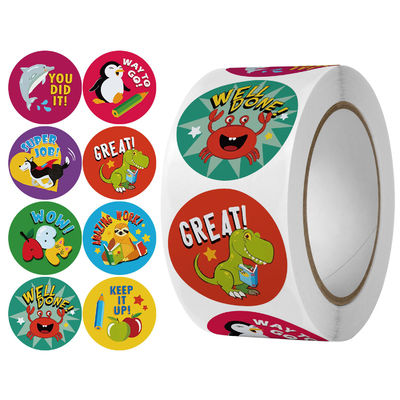 Cartoon Sticker mit Herzen 1,5&quot; 500 Etiketten pro Rolle