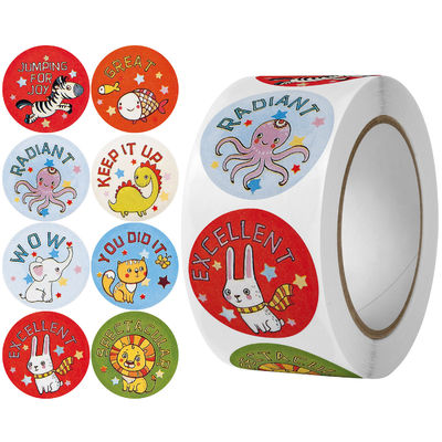 Cartoon Sticker mit Herzen 1,5&quot; 500 Etiketten pro Rolle