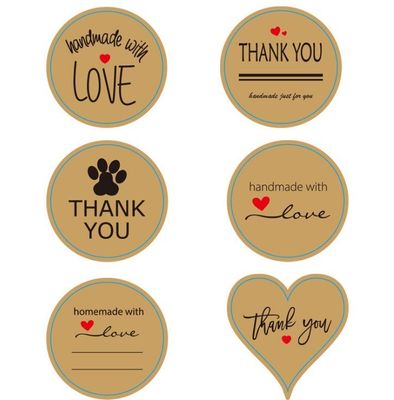 Cartoon Sticker mit Herzen 1,5&quot; 500 Etiketten pro Rolle