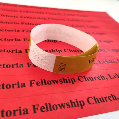 TYK1056D chinesisches Jahr OEM angepasstes Tyvek-Papier-Armband mit gedruckter Technik