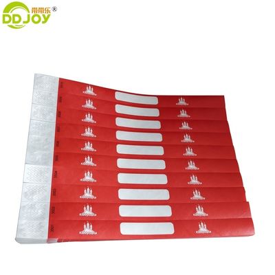Druck auf Wunsch Zielendbenutzer Einstellbares Tyvek-Papier-Armband mit Seriennummer