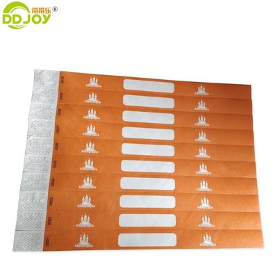 Druck auf Wunsch Zielendbenutzer Einstellbares Tyvek-Papier-Armband mit Seriennummer
