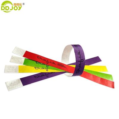 250*25mm und 250*19mm angepasste Eintritts Barcode Tyvek Papier Armbänder für die Party