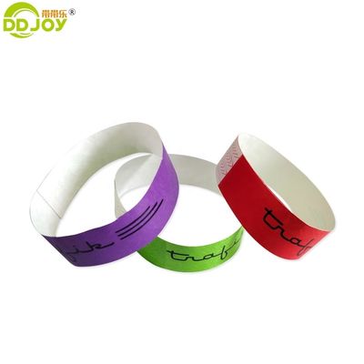 250*25mm und 250*19mm angepasste Eintritts Barcode Tyvek Papier Armbänder für die Party