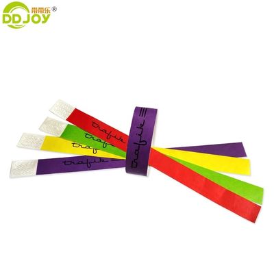 250*25mm und 250*19mm angepasste Eintritts Barcode Tyvek Papier Armbänder für die Party