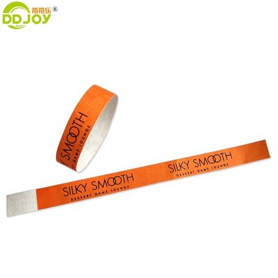 250*25mm und 250*19mm angepasste Eintritts Barcode Tyvek Papier Armbänder für die Party