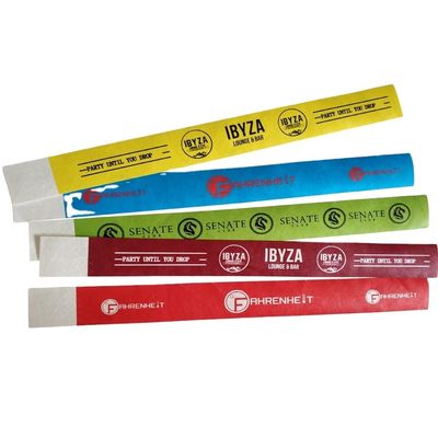 Custom Tyvek Wasserdichtes Armband für Veranstaltung Party Festival und Hochzeit OEM Customized
